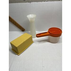 Vintage Tupperware Jifi Sift Sifter White 610 Powdered Sugar Sift-it Butter Dish